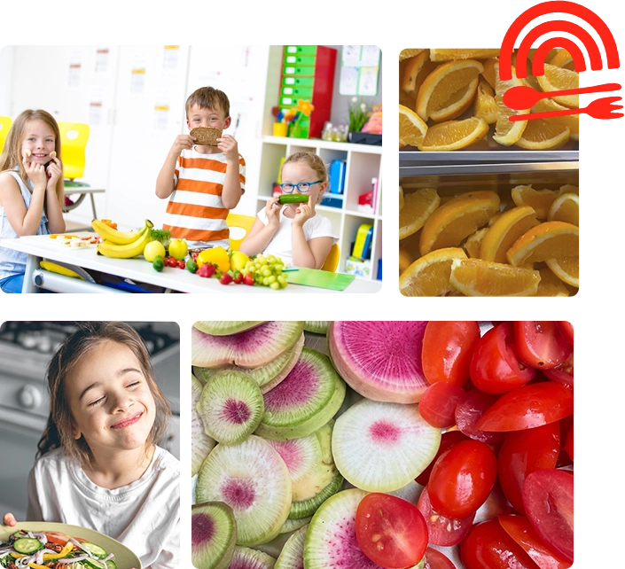 Children enjoying healthy meals